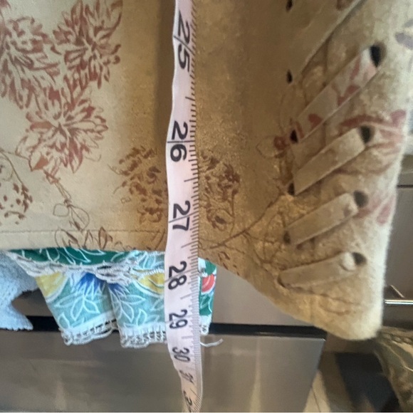 Tristan & Iseut Genuine Leather Floral Skirt Size 6 – Vintage Boho Midi - Picture 6 of 6